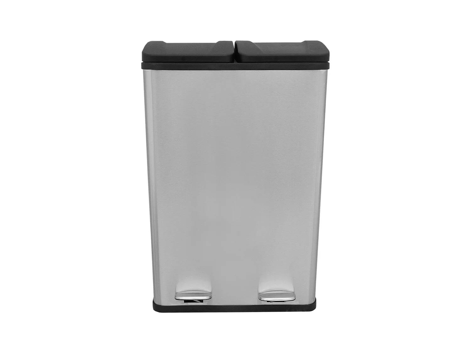 Poubelle de Recyclage 60L Double Acier Inoxydable