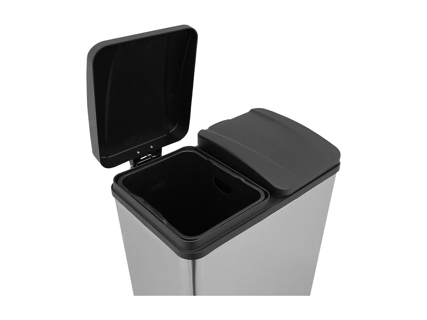 Poubelle de Recyclage 60L Double Acier Inoxydable