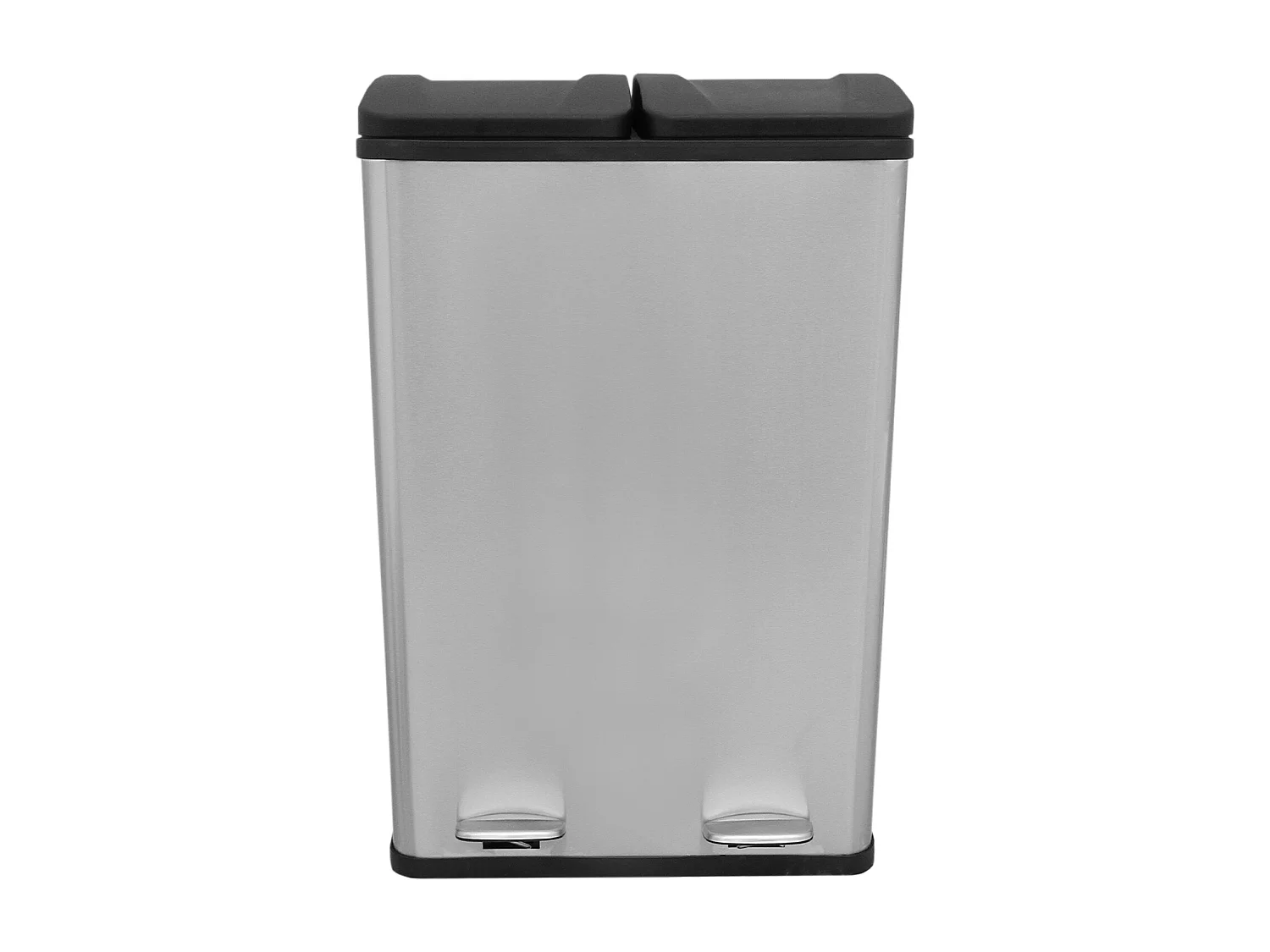 Poubelle de Recyclage 60L Double Acier Inoxydable