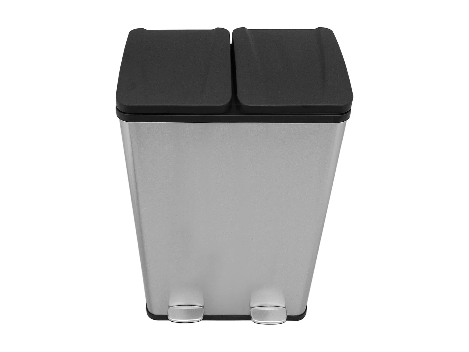Poubelle de Recyclage 60L Double Acier Inoxydable