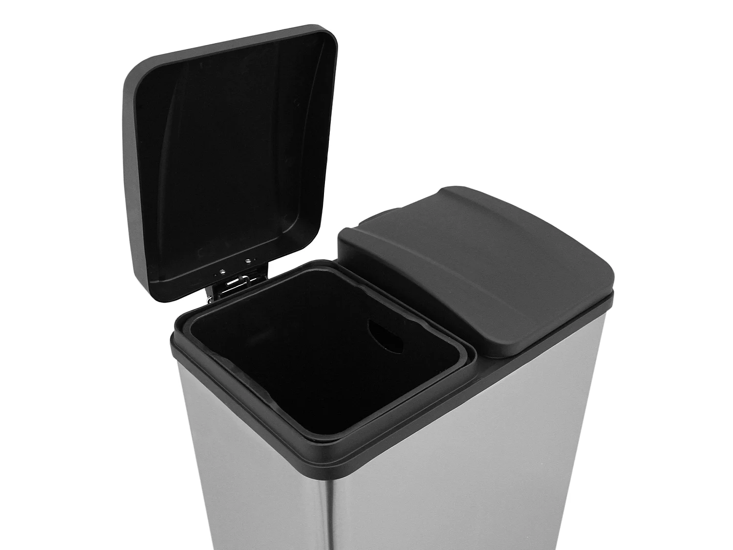 Poubelle de Recyclage 60L Double Acier Inoxydable
