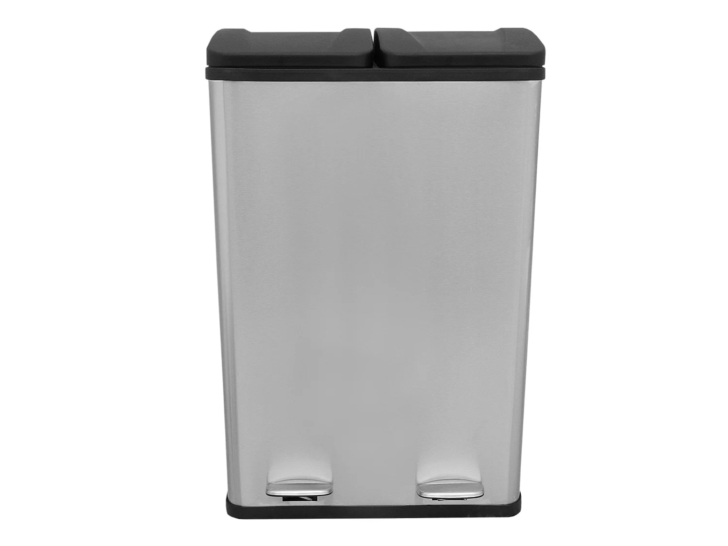 Poubelle de Recyclage 60L Double Acier Inoxydable