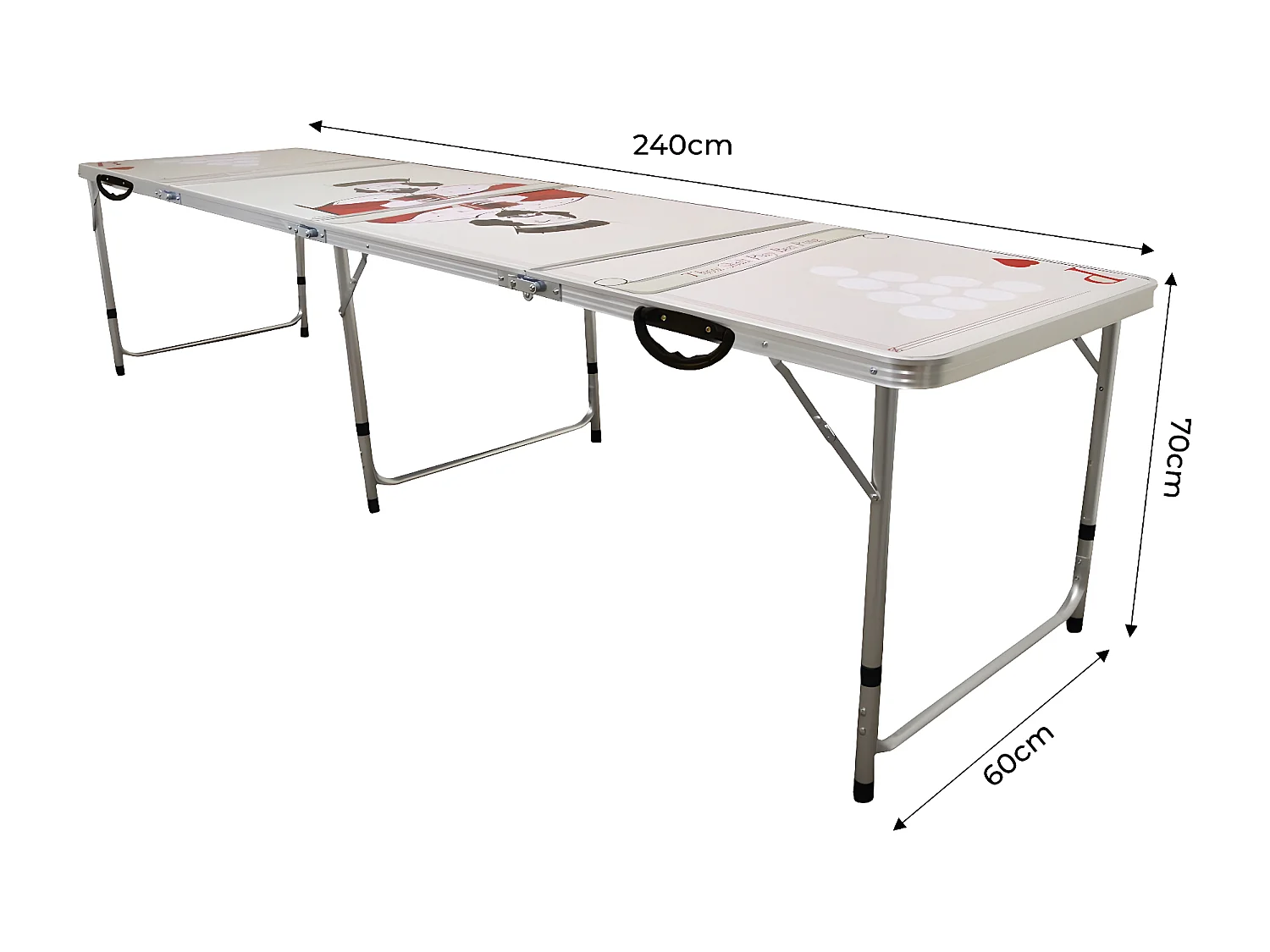 MonsterShop Bier Pong Tisch Bierpong Bier-Pong Tisch Ideales Partyspiel Trinkspiele Spieltisch tragbar und zusammenklappbar