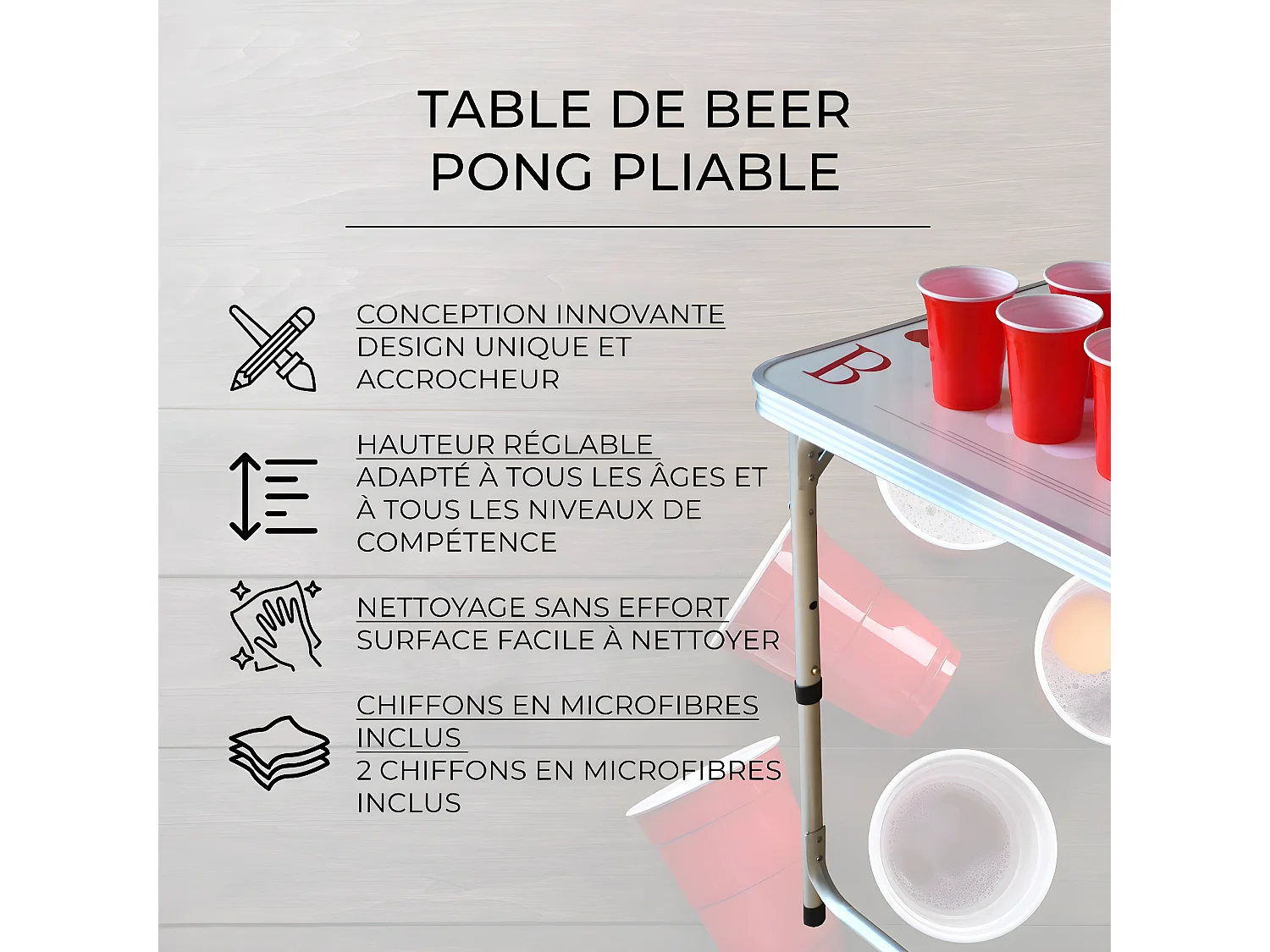 Beerpong tafel - 2.40 meter