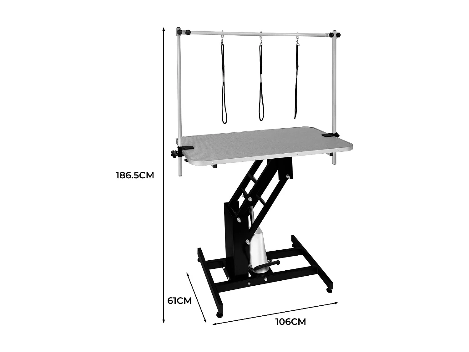 Zwart Hydraulisch Trimeerbord - Grijs Tafelblad