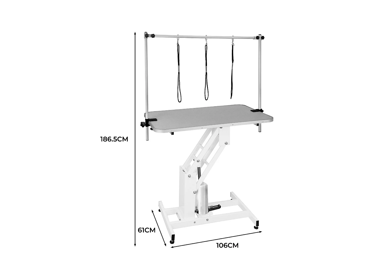Wit Hydraulisch Trimeerbord - Grijs Tafelblad