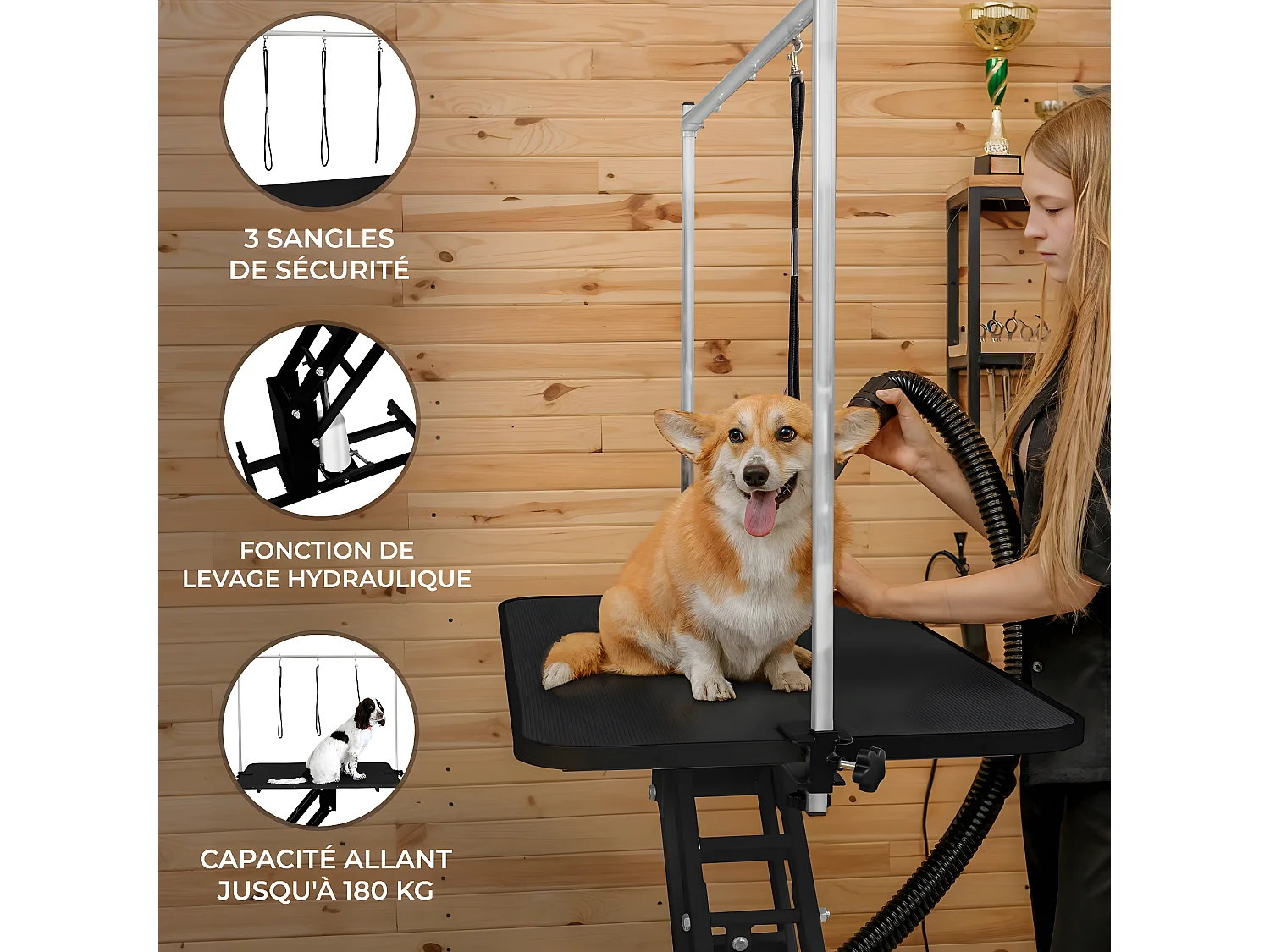 Zwart Hydraulisch Trimeerbord - Zwart Tafelblad