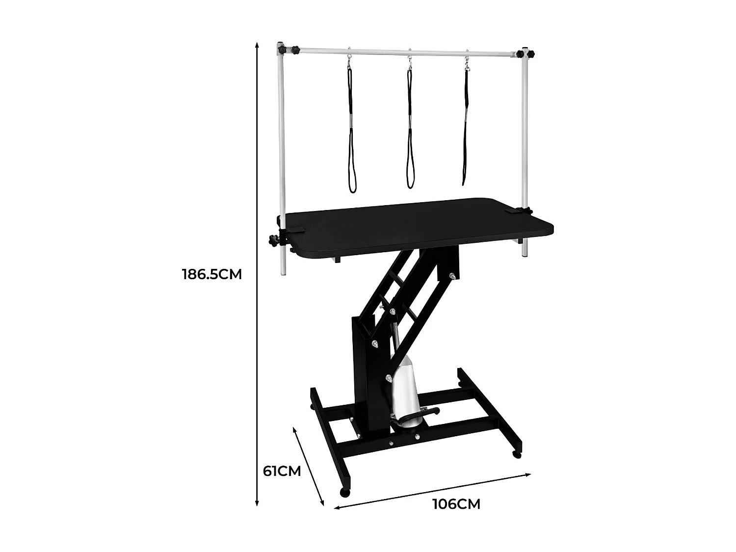 Zwart Hydraulisch Trimeerbord - Zwart Tafelblad