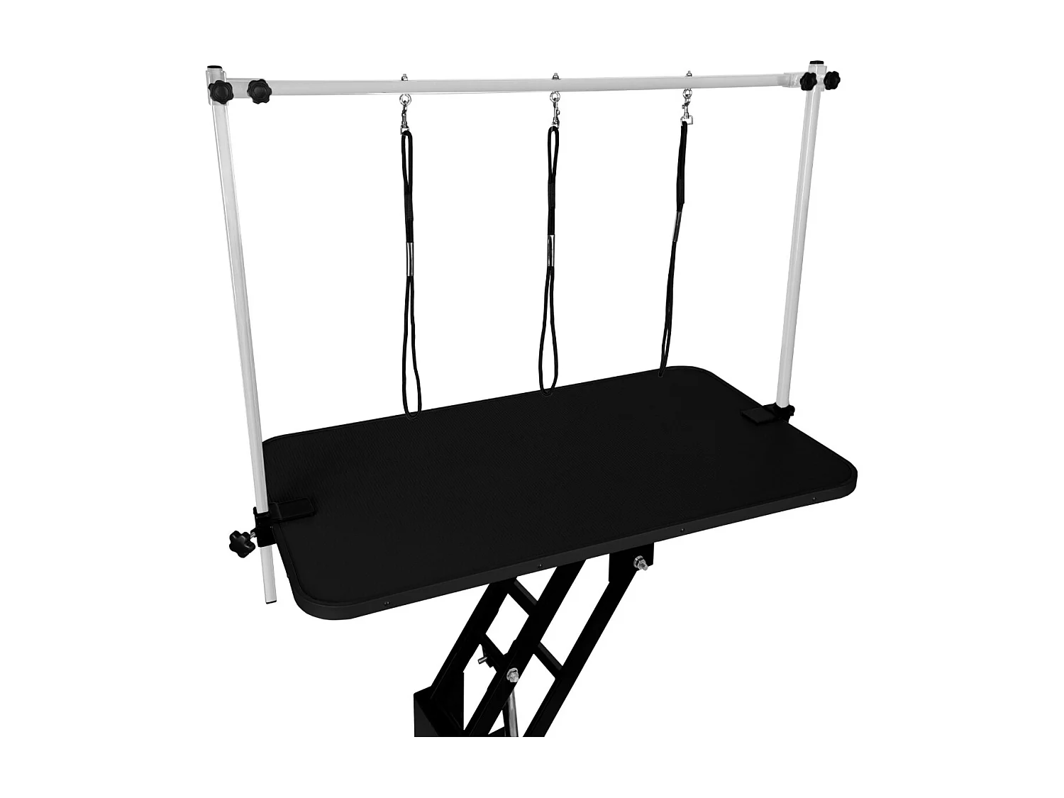 Table Noire de Toilettage Hydraulique avec Plateau Noir