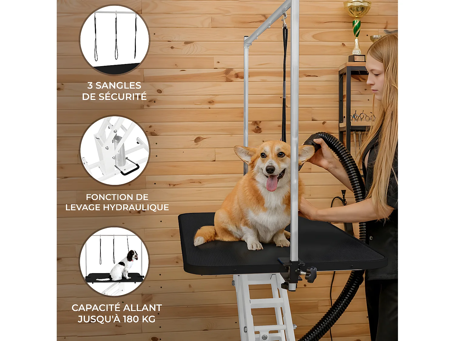 Wit Hydraulisch Trimeerbord - Zwart Tafelblad