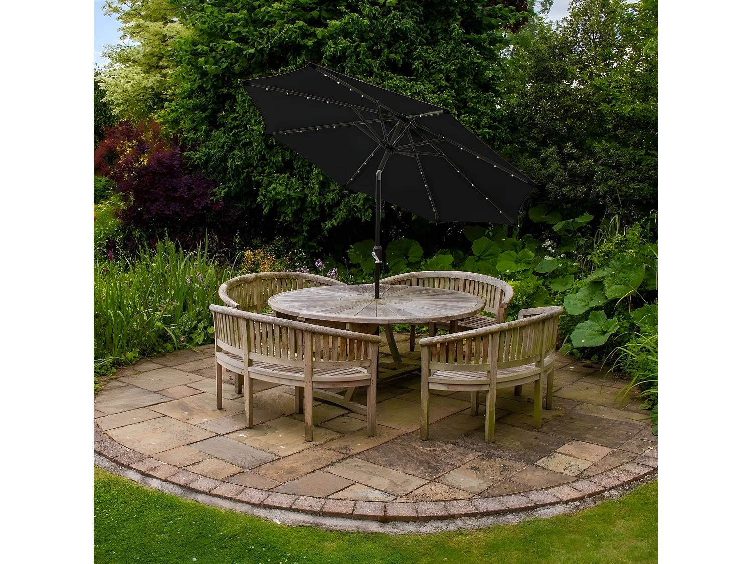 LED Parasol met Kantelfunctie 270 cm - Zwart