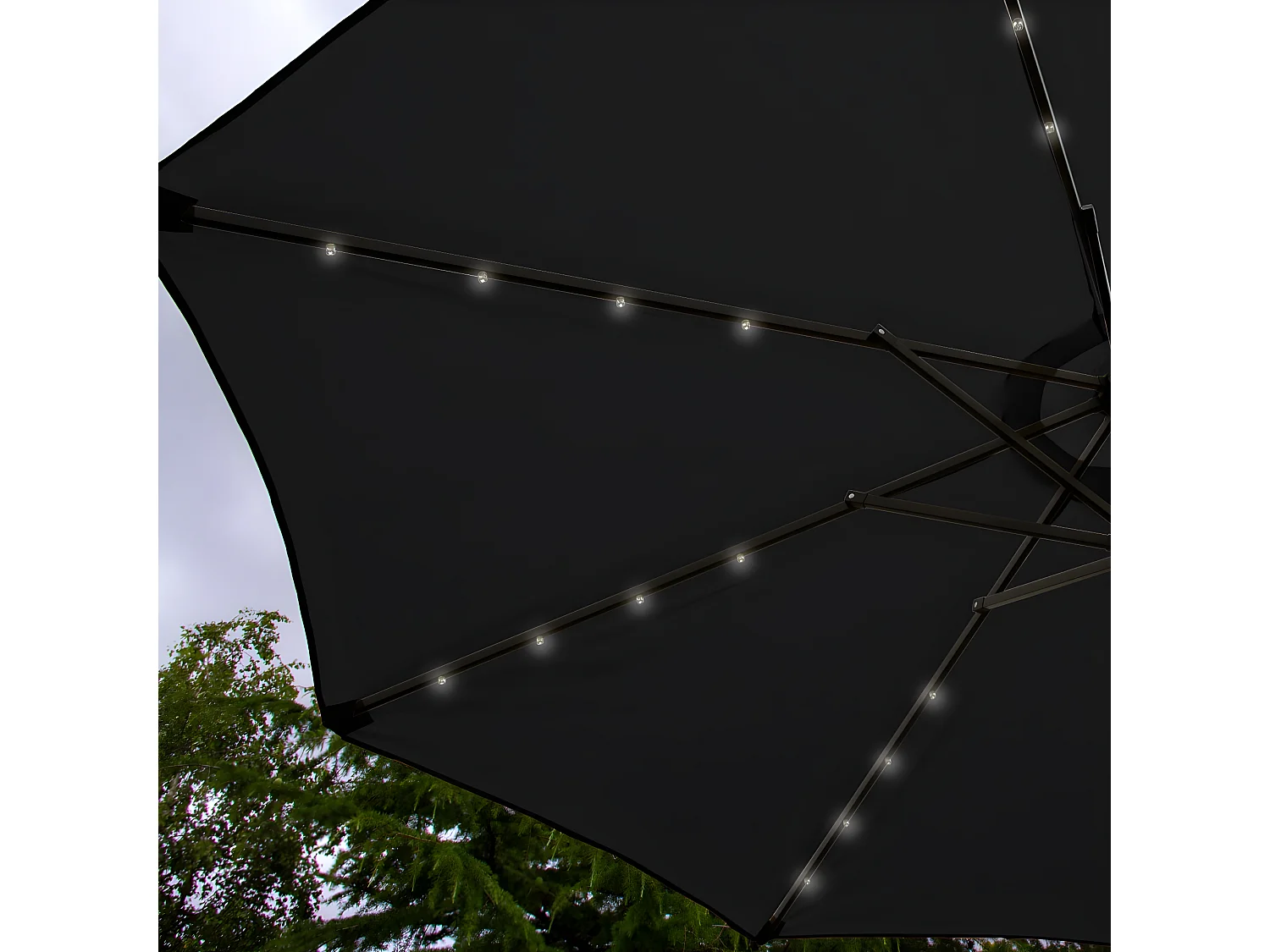 LED Parasol met Kantelfunctie 270 cm - Zwart