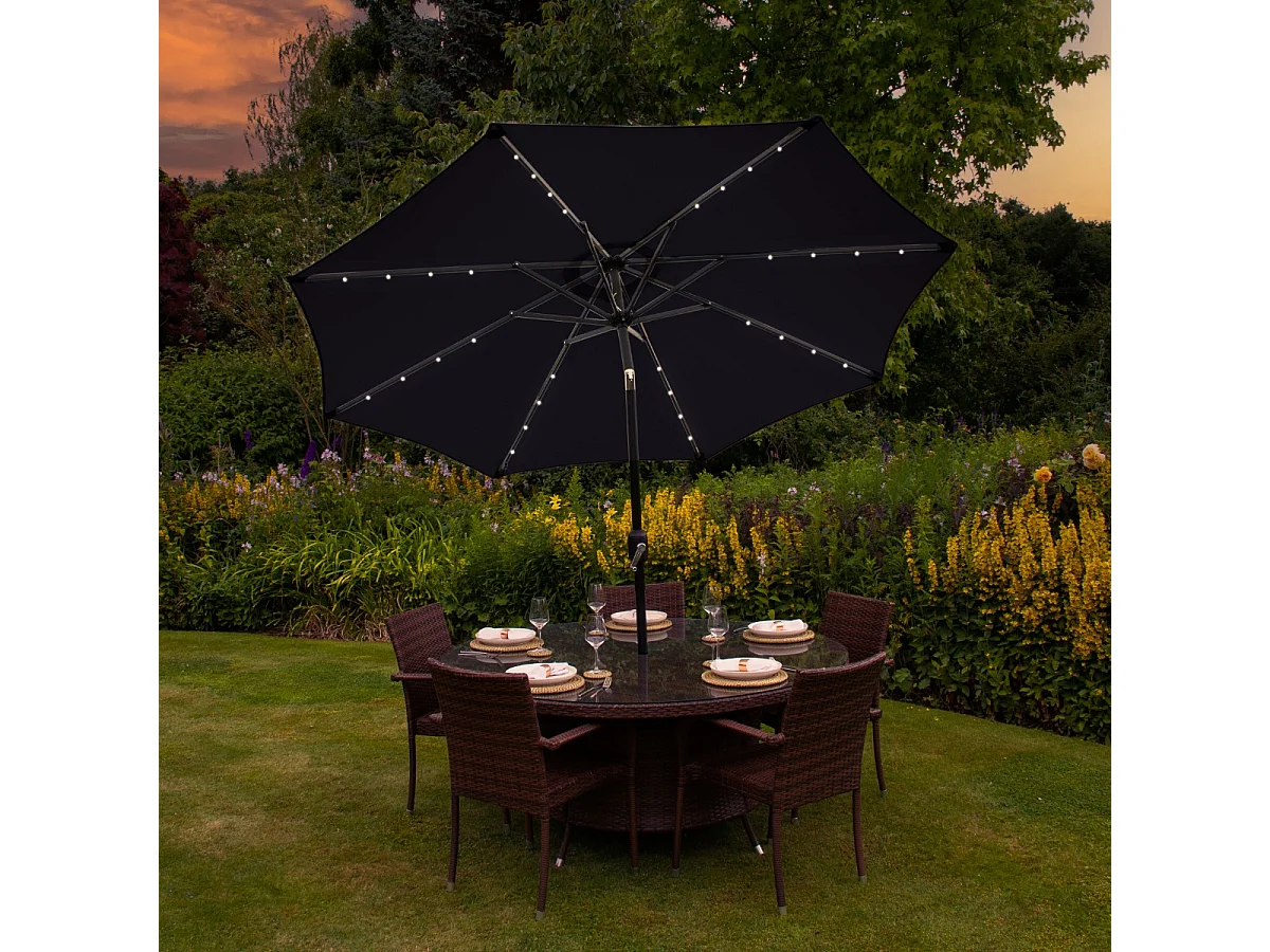 LED Parasol met Kantelfunctie 270 cm - Zwart