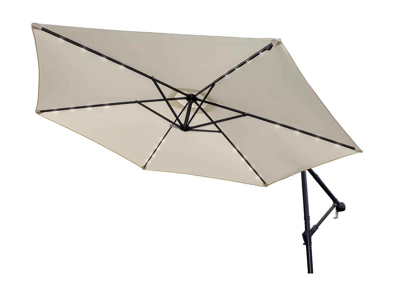 Zweefparasol 3m met LED verlichting - CrÃ¨me