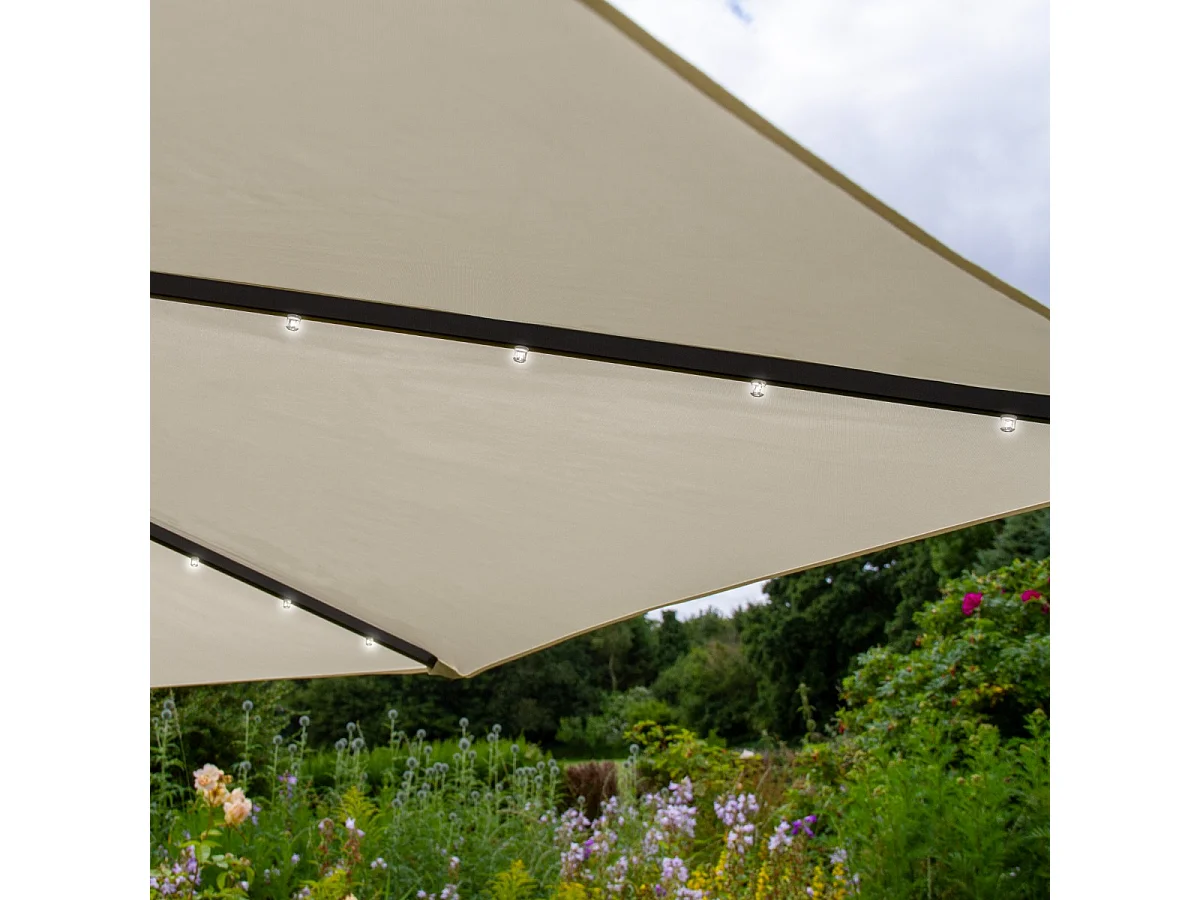 Cream 3m LED Cantilever Parasol
