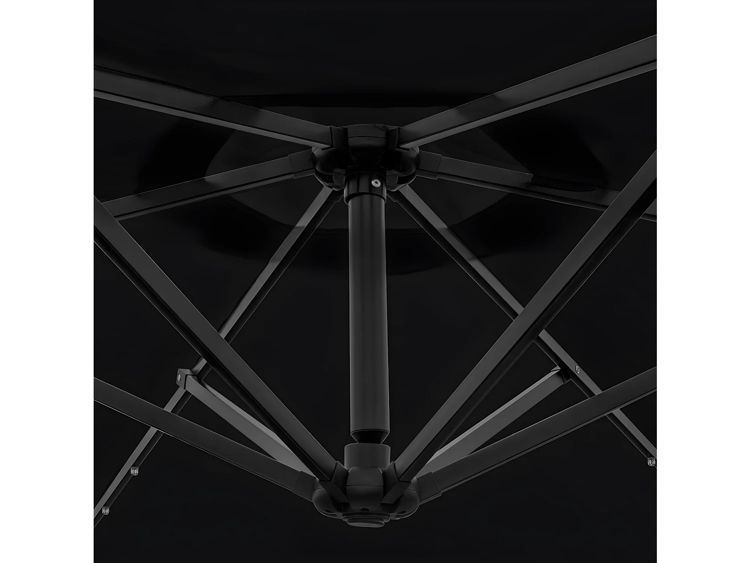 Zweefparasol 3m met LED verlichting - Zwart