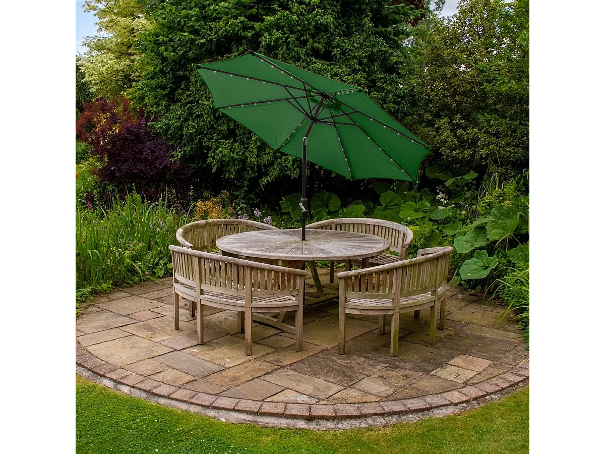 Parasol Vert 270 cm avec 32 LED's Intégrés