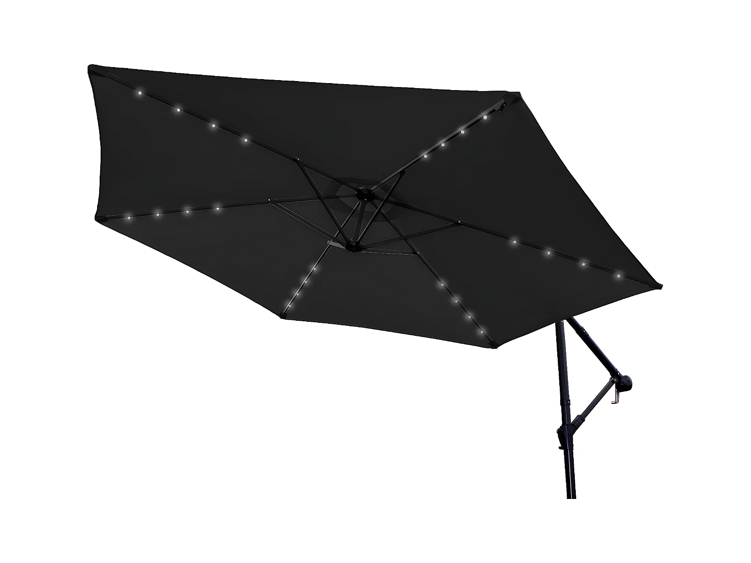 Grijs 3m LED Zweefparasol met een eenvoudige voet
