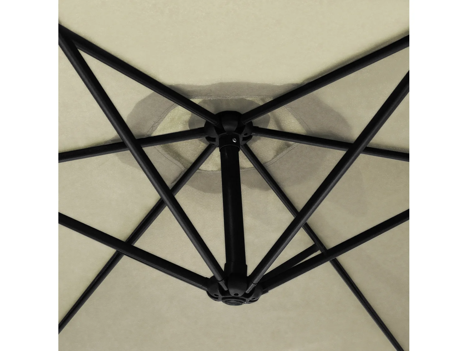 Parasol Cantilever Crème & Base Carrée 3m x 3m x 2.5m