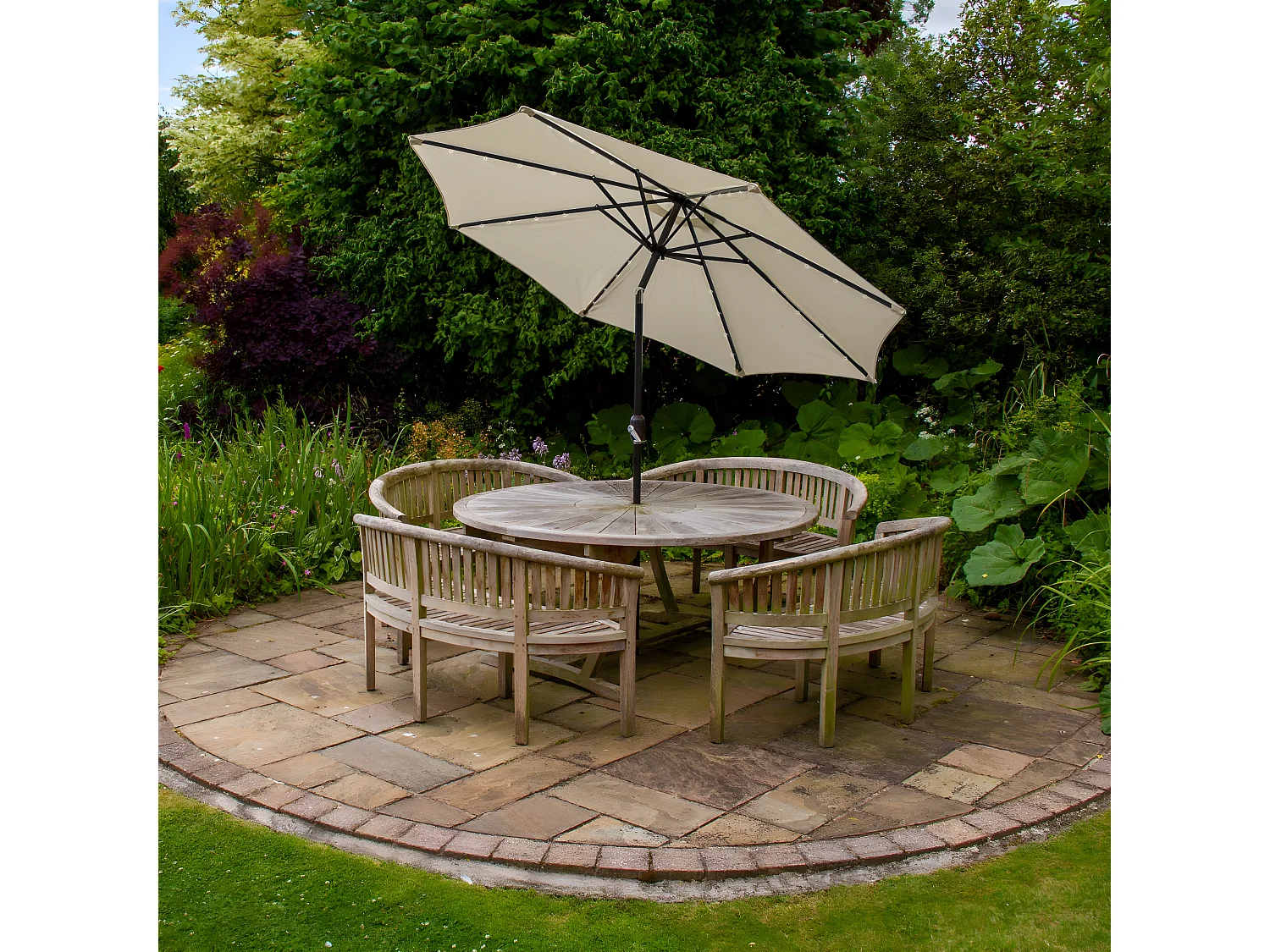 Parasol Crème 270 cm avec 32 LED's Intégrés