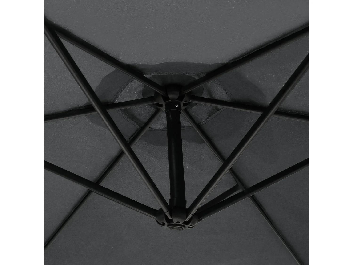 Parasol Cantilever Gris & Base Ronde 3m x 3m x 2.5m