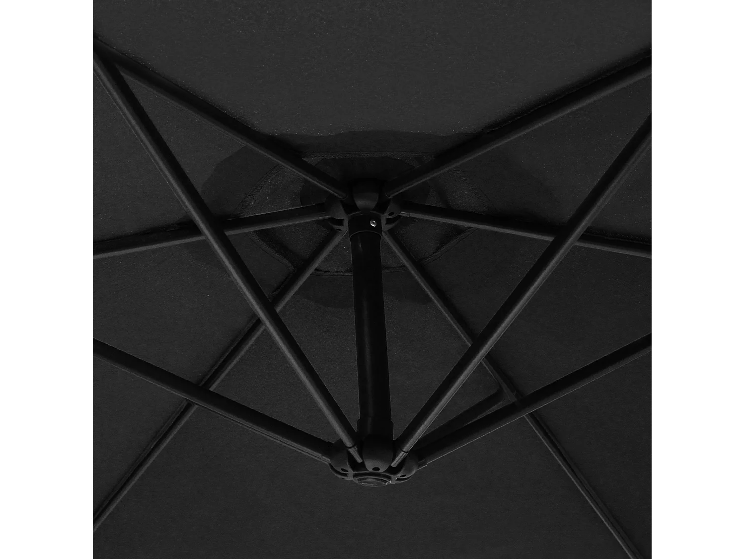 Zweefparasol + Vierkante Basis - Zwart