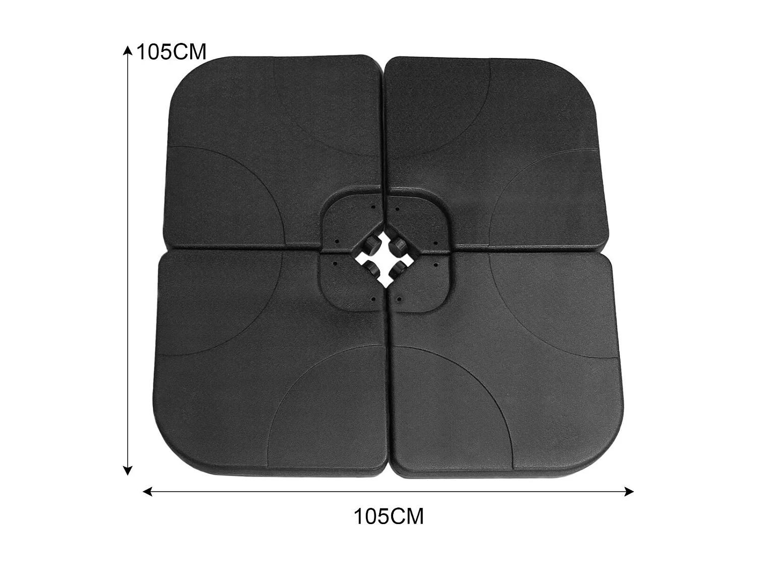 Zweefparasol + Vierkante Basis - Zwart