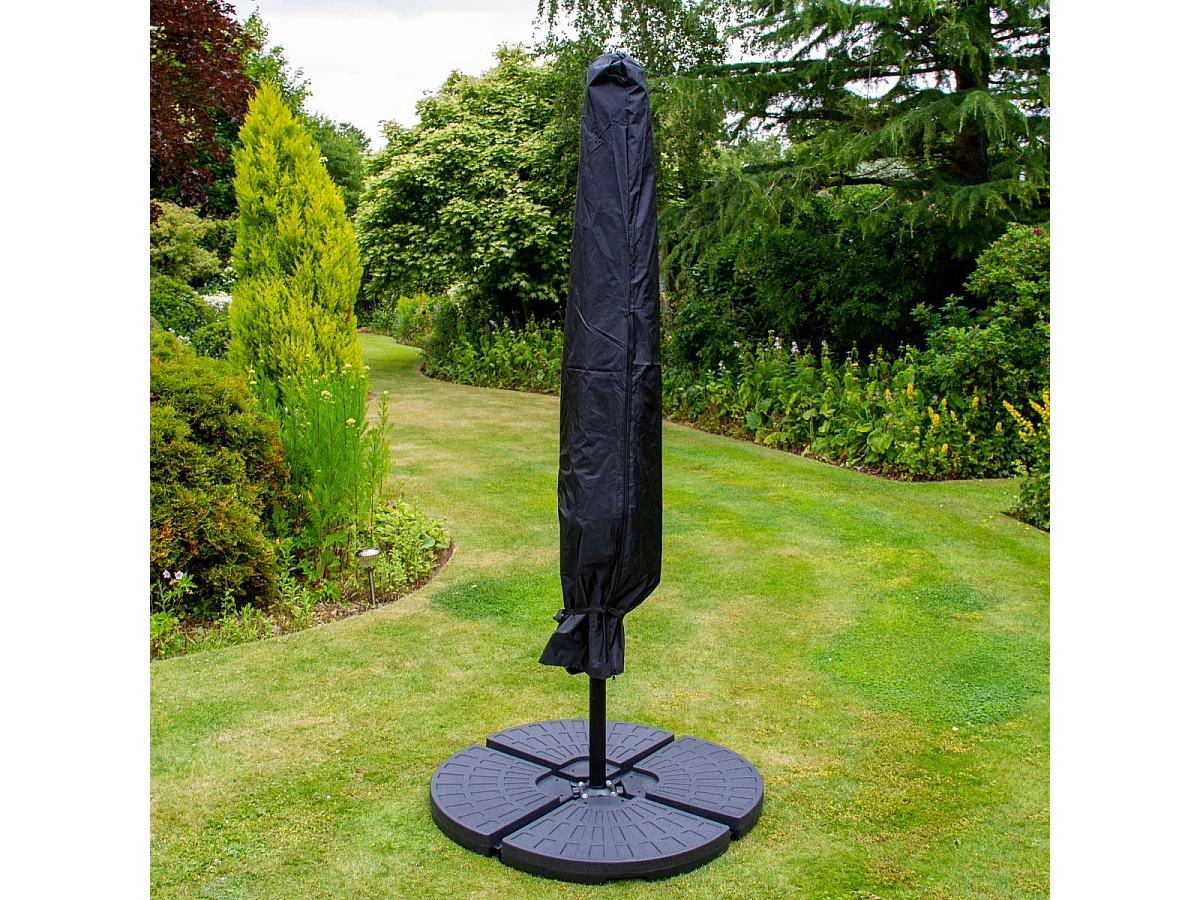 Cream 3m LED Cantilever Parasol With Fan Base
