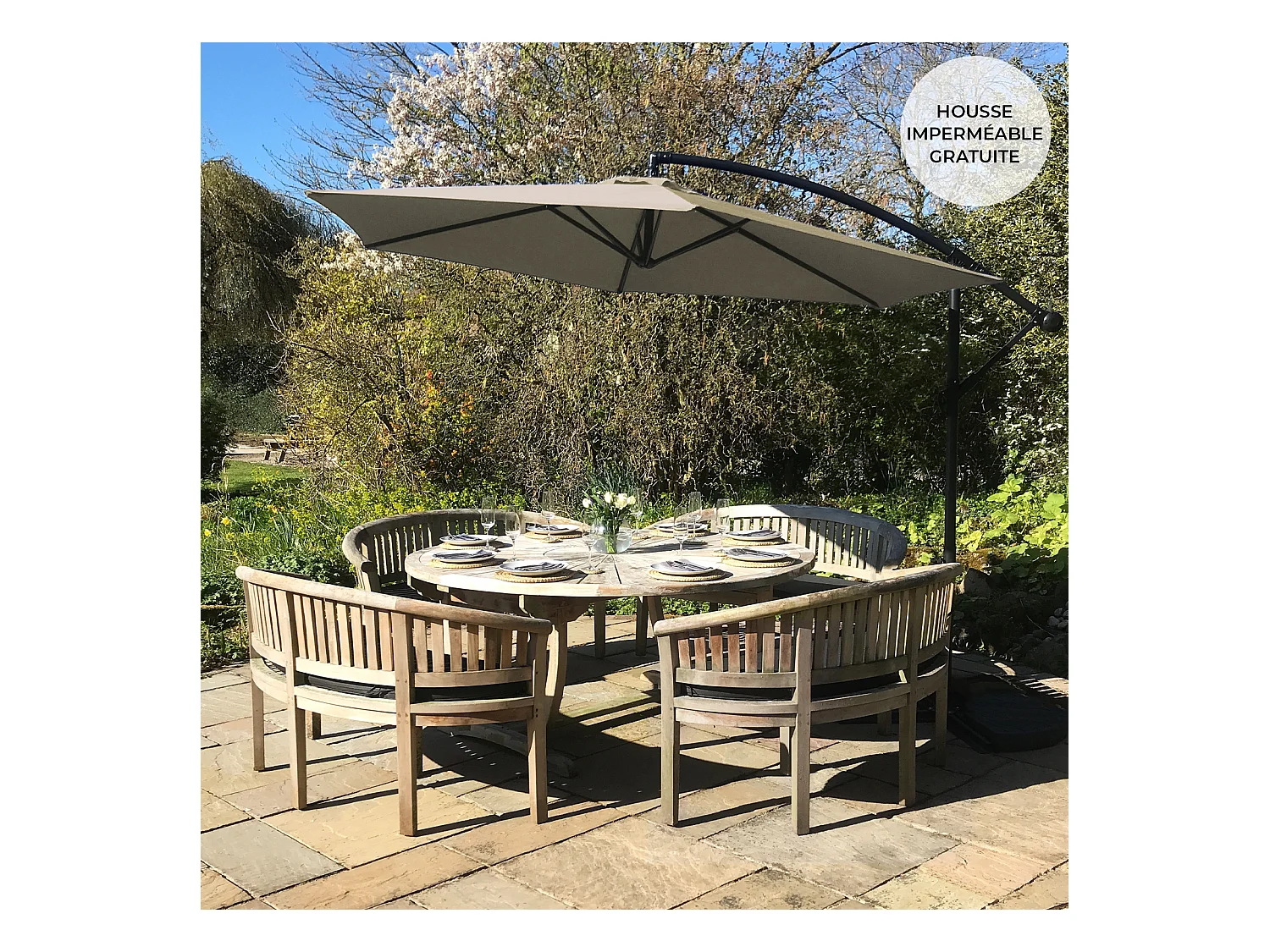 Parasol Cantilever Beige