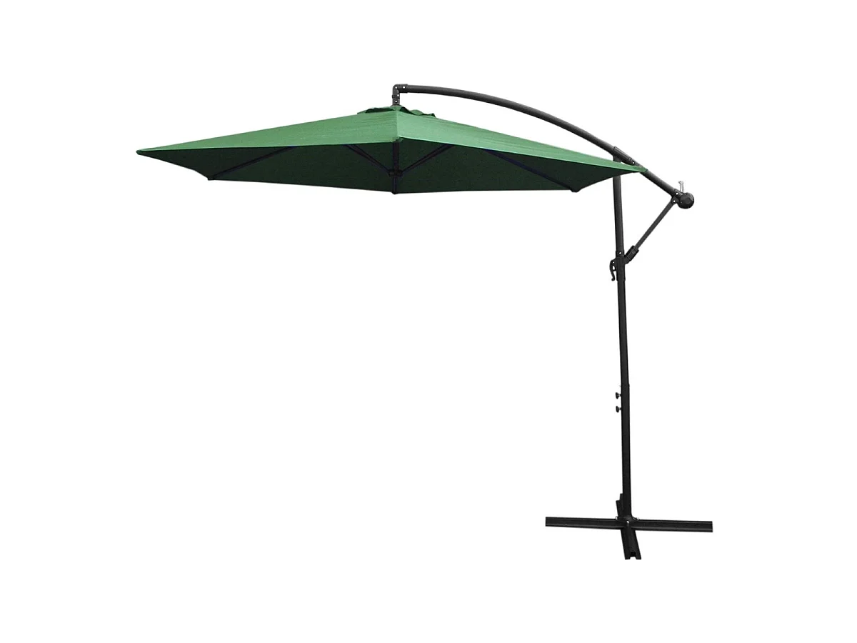 Zweefparasol + Vierkante Basis - Groen
