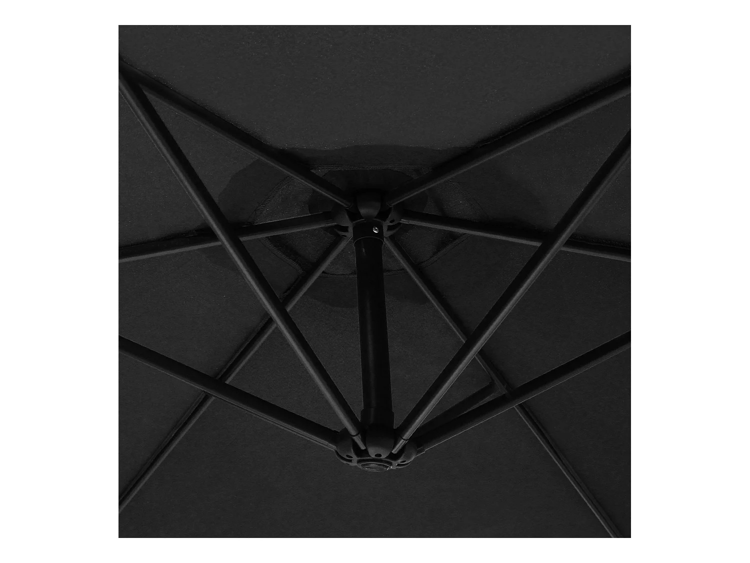 Zweefparasol + Waaiervormige basis - Zwart