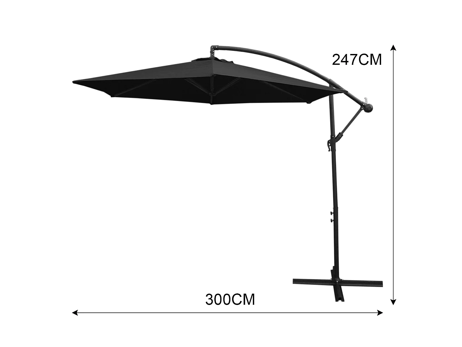 Black Cantilever Parasol & Fan Base