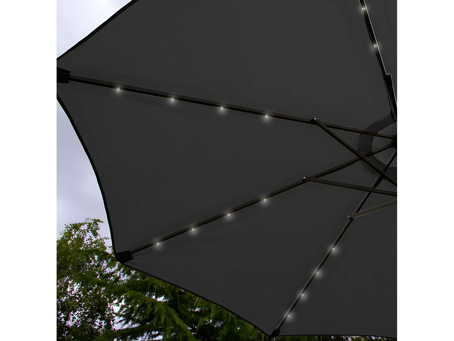 LED Parasol met Kantelfuntie 270 cm - Grijs