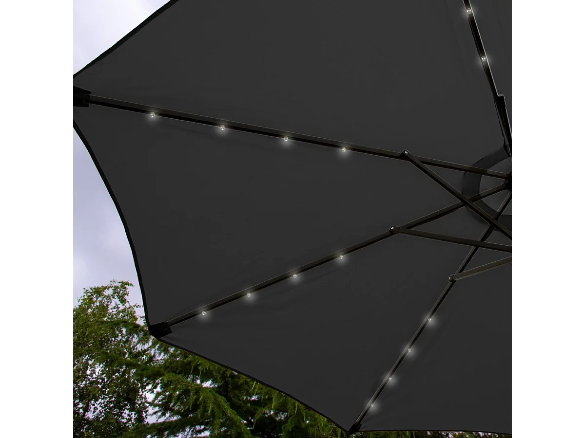 Grey 2.7m LED Tilt Parasol