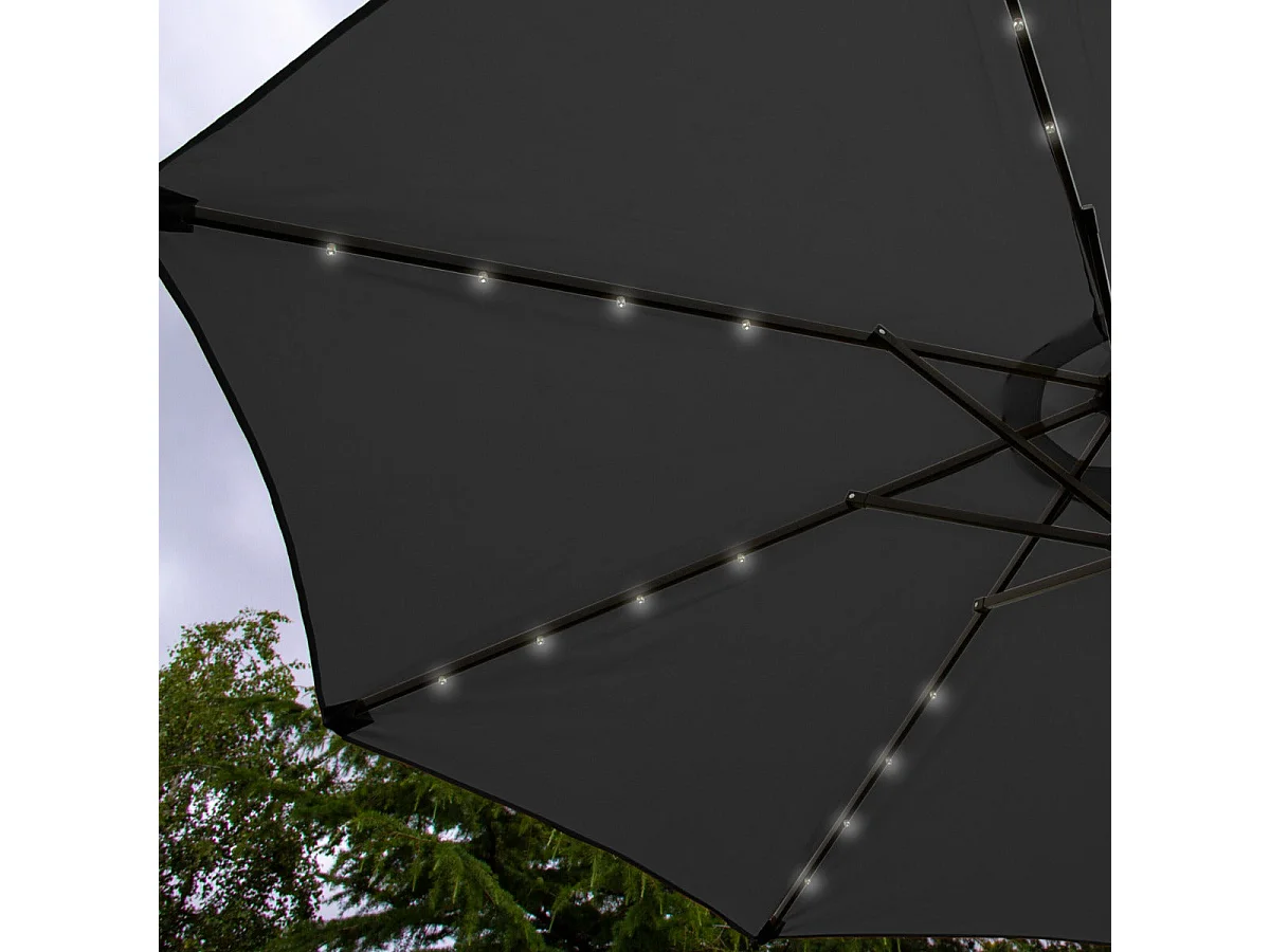 Grey 2.7m LED Tilt Parasol