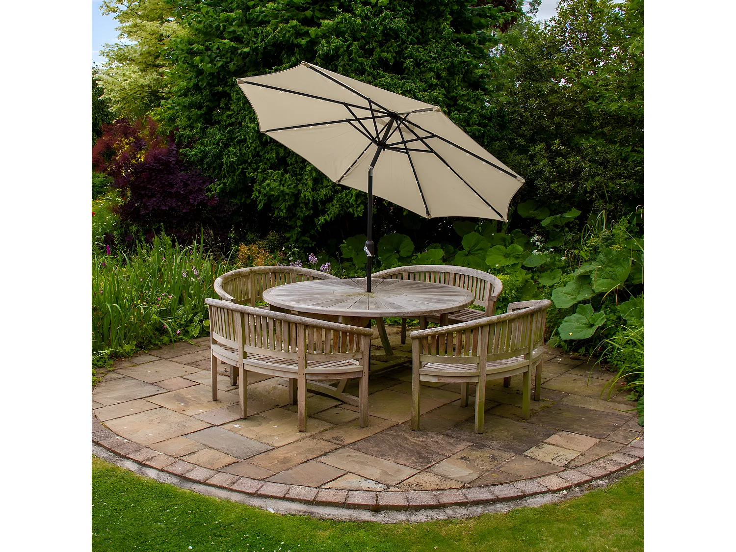 LED Parasol met Kantelfuntie 270 cm - Beige