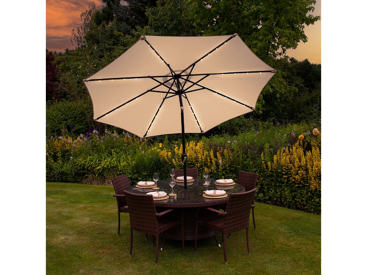 LED Parasol met Kantelfuntie 270 cm - Beige