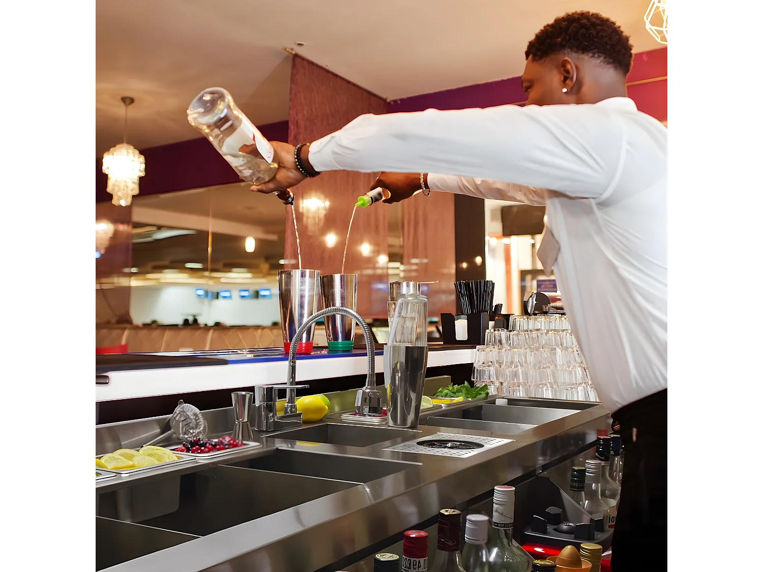 KuKoo Dubbele Bar Station Cocktail - Vrijstaand RVS