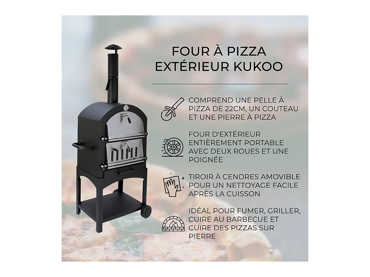 KuKoo Pizza oven - buiten + Pizzaschep