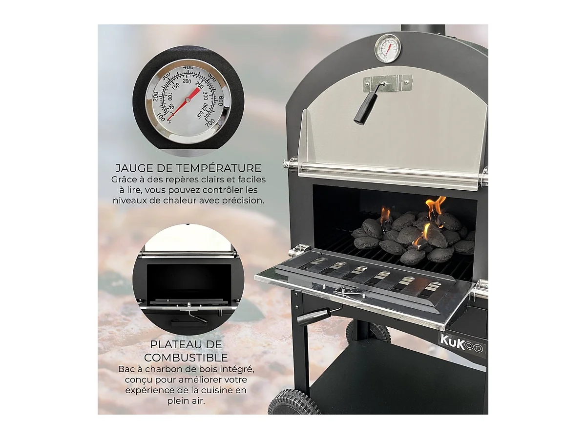 KuKoo Pizza oven - buiten + Pizzaschep
