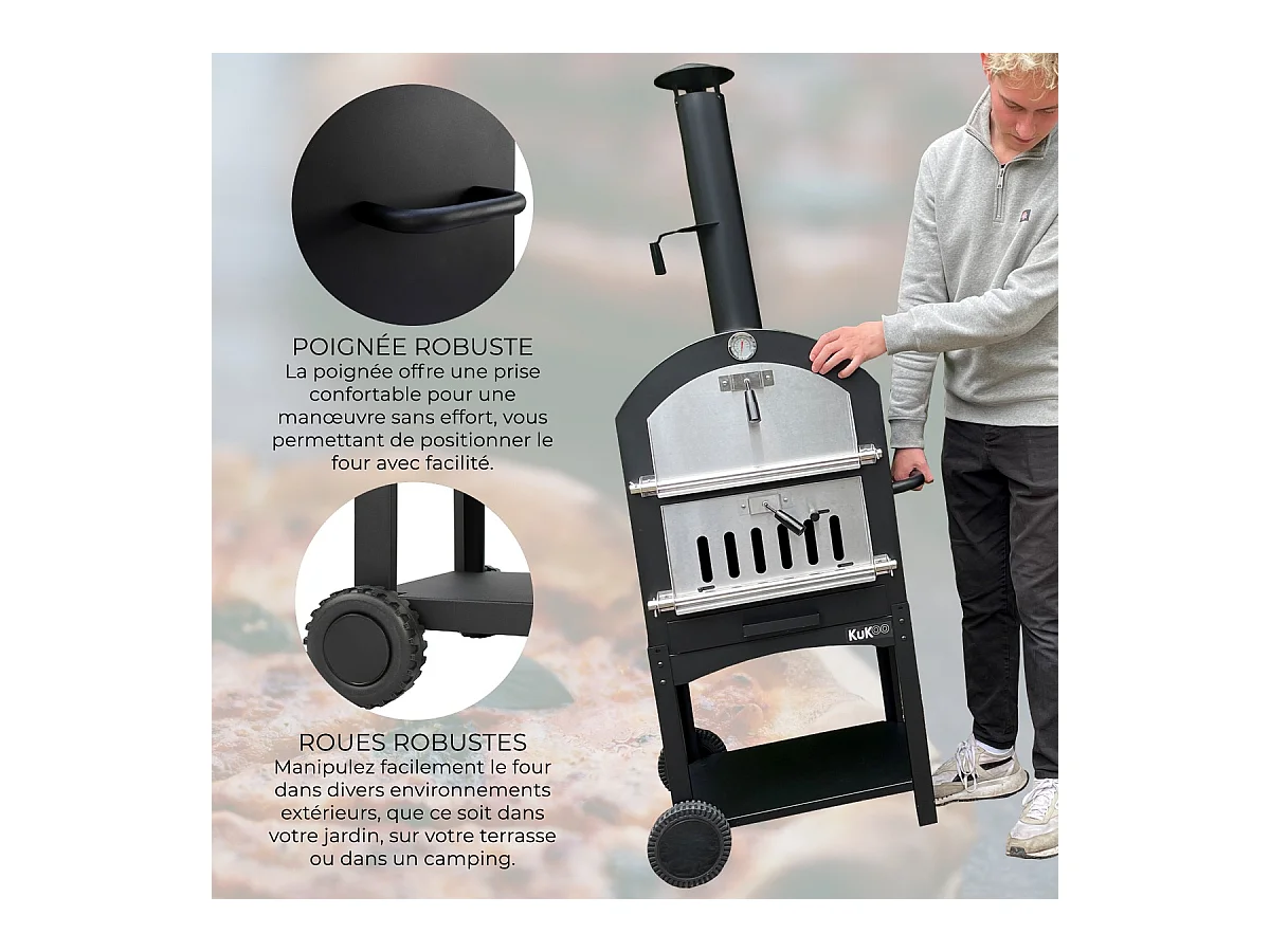 KuKoo Pizza oven - buiten + Pizzaschep