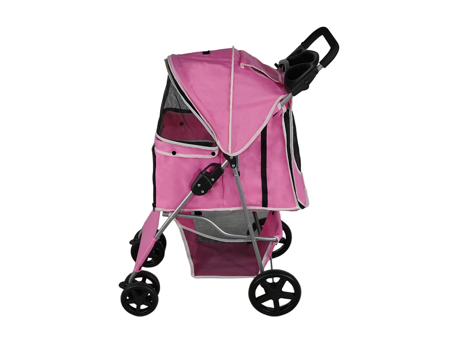 Hondenbuggy met Regenhoes - Roze