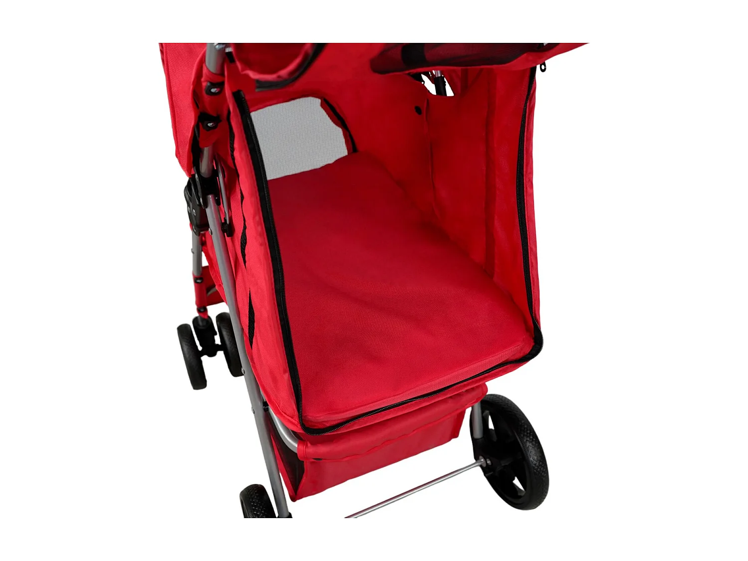 Hondenbuggy met Regenhoes - Rood