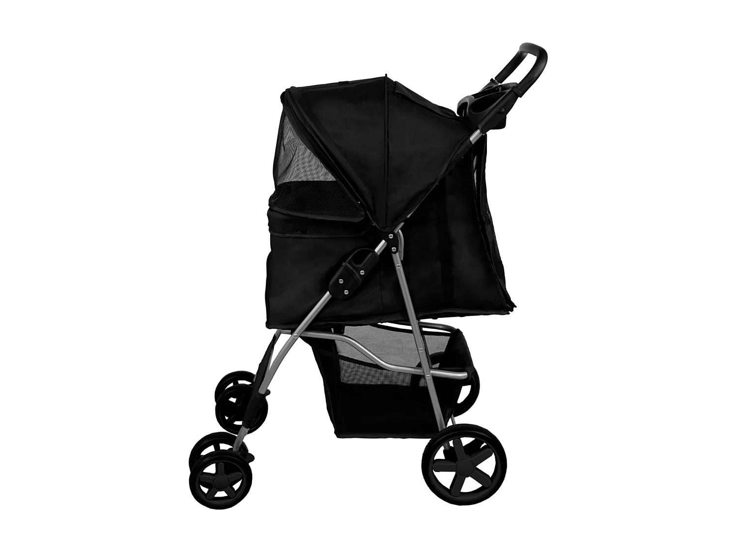 Hondenbuggy met Regenhoes - Zwart