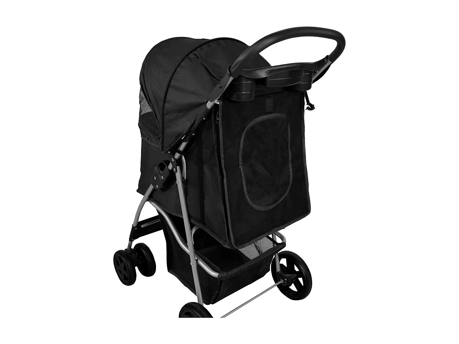 Hondenbuggy met Regenhoes - Zwart