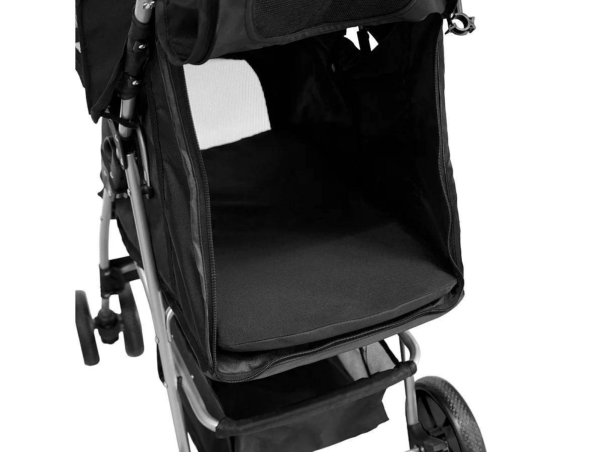 Hondenbuggy met Regenhoes - Zwart