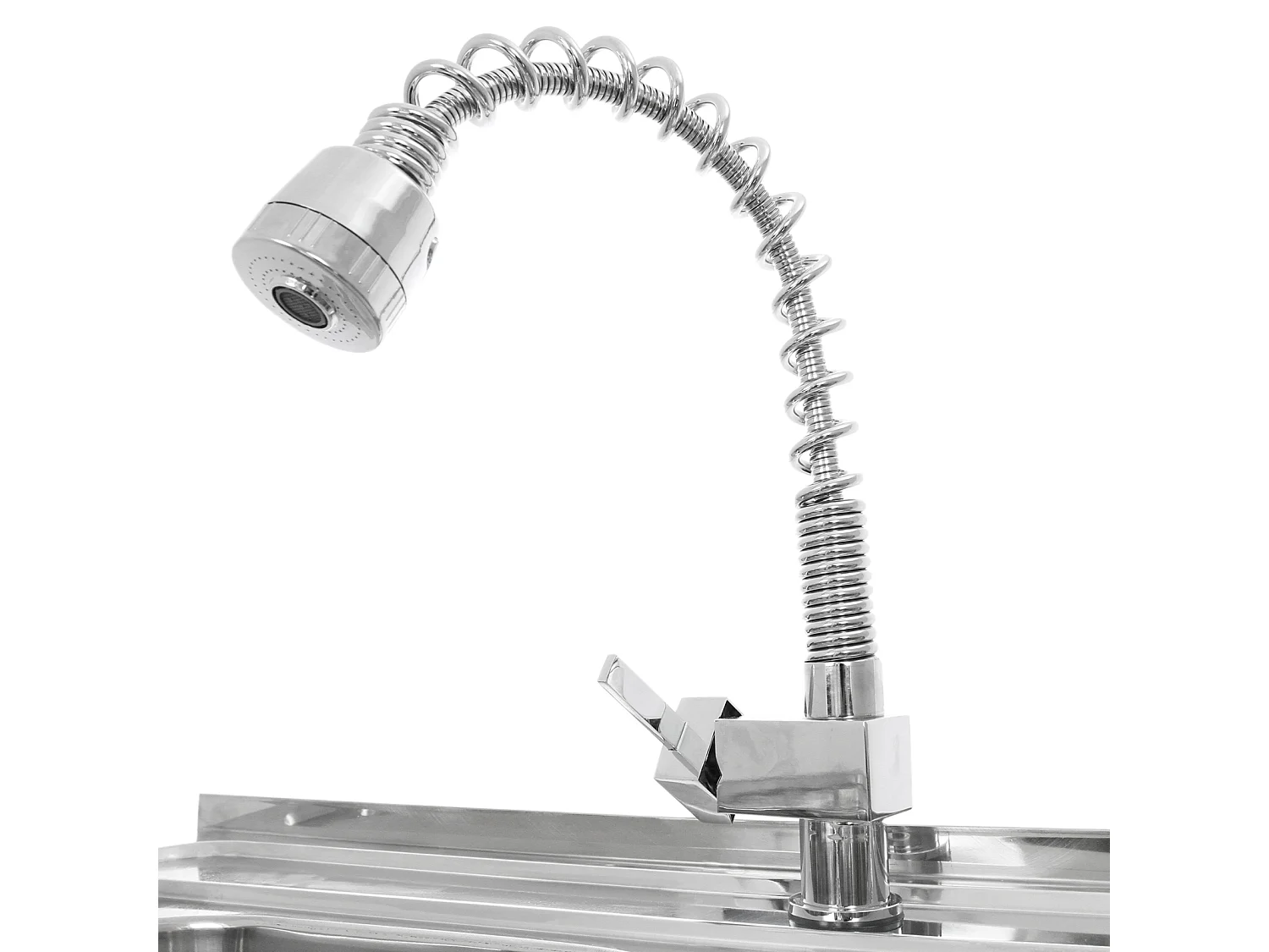 Kukoo Spültisch Gastrospüle Abwaschbecken Spüle Abtropffläche Rechts 79cm (H) x 120cm (B) Gratis Zubehör