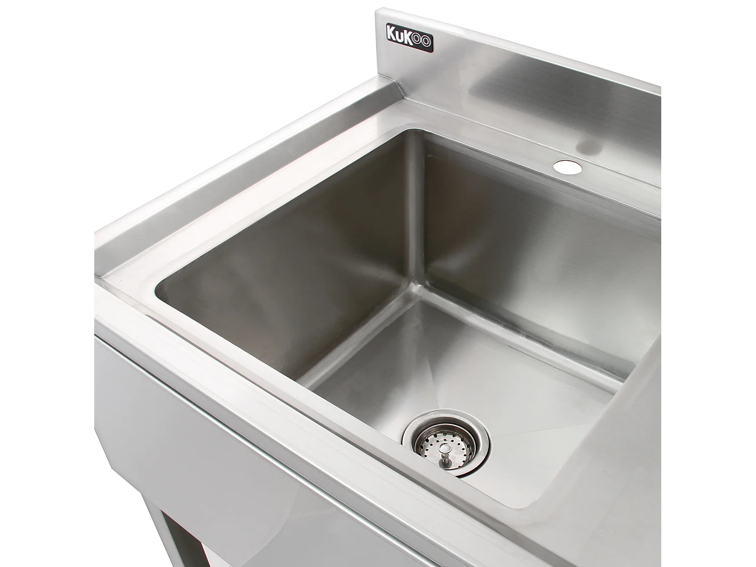 KuKoo professionele spoeltafel - RVS - Spoelbak Links