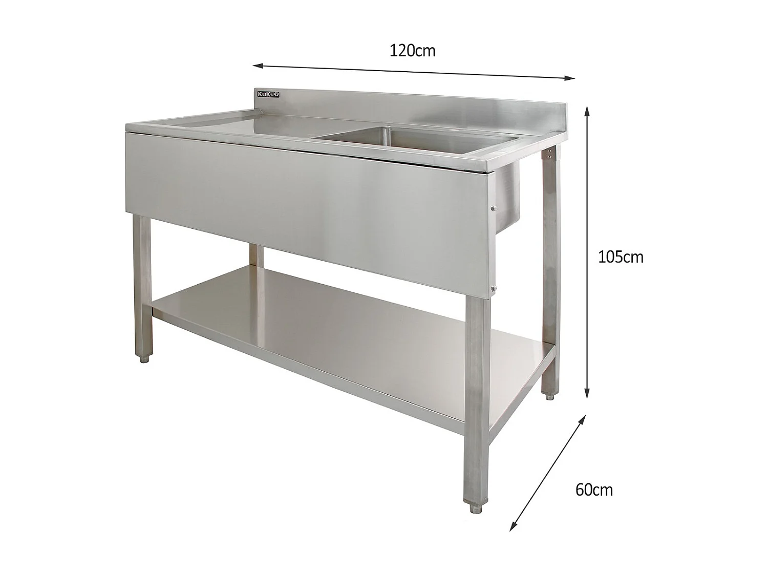 KuKoo Professionele Catering Spoeltafel - RVS - Linker Afdruipvlak