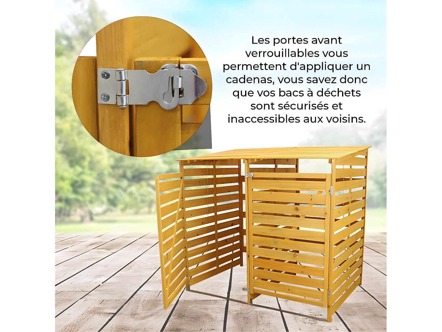 Cache Poubelle Double en Bois